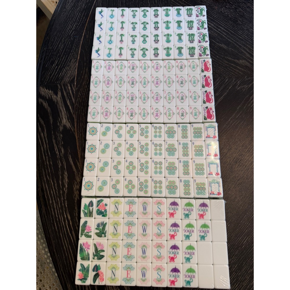 America mahjong Botanical Tropical Tile Set palm Bamboo Monkey Joker - Picture 2 of 13